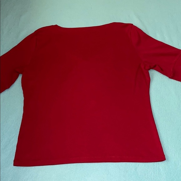 JONES NEW YORK SPORT v neck short sleeve top burgundy stretchy soft NEW size XL - Picture 2 of 7
